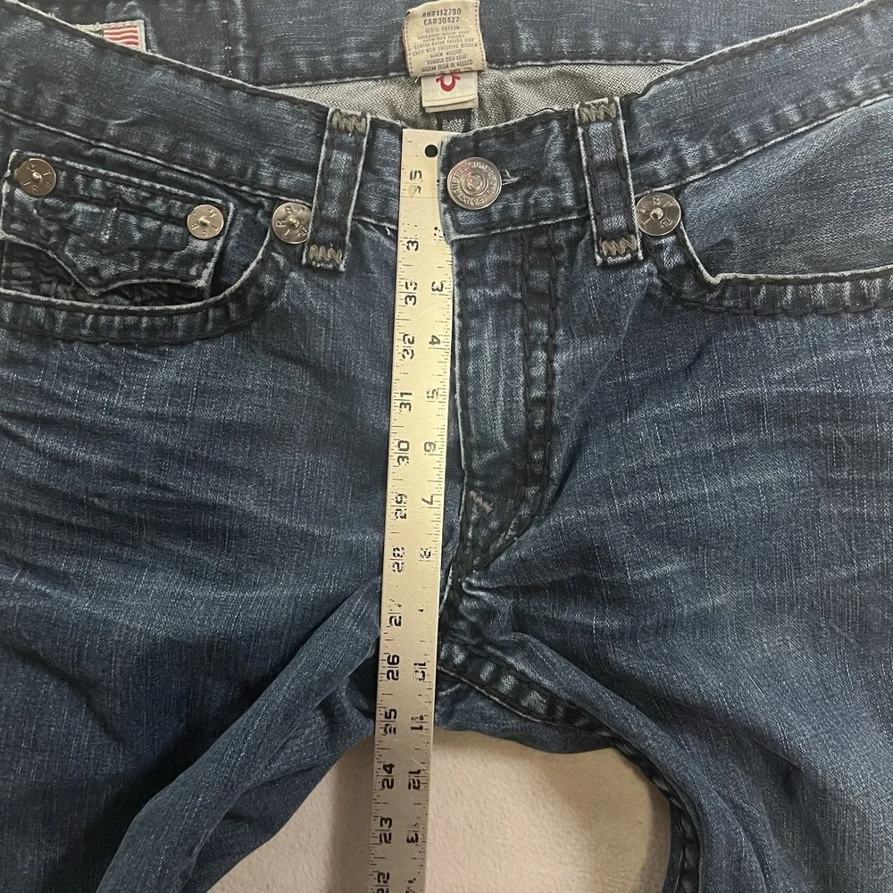 Vintage True Religion Ricky Super T Jeans Men's 36x28 Flap Pocket Raw Hem